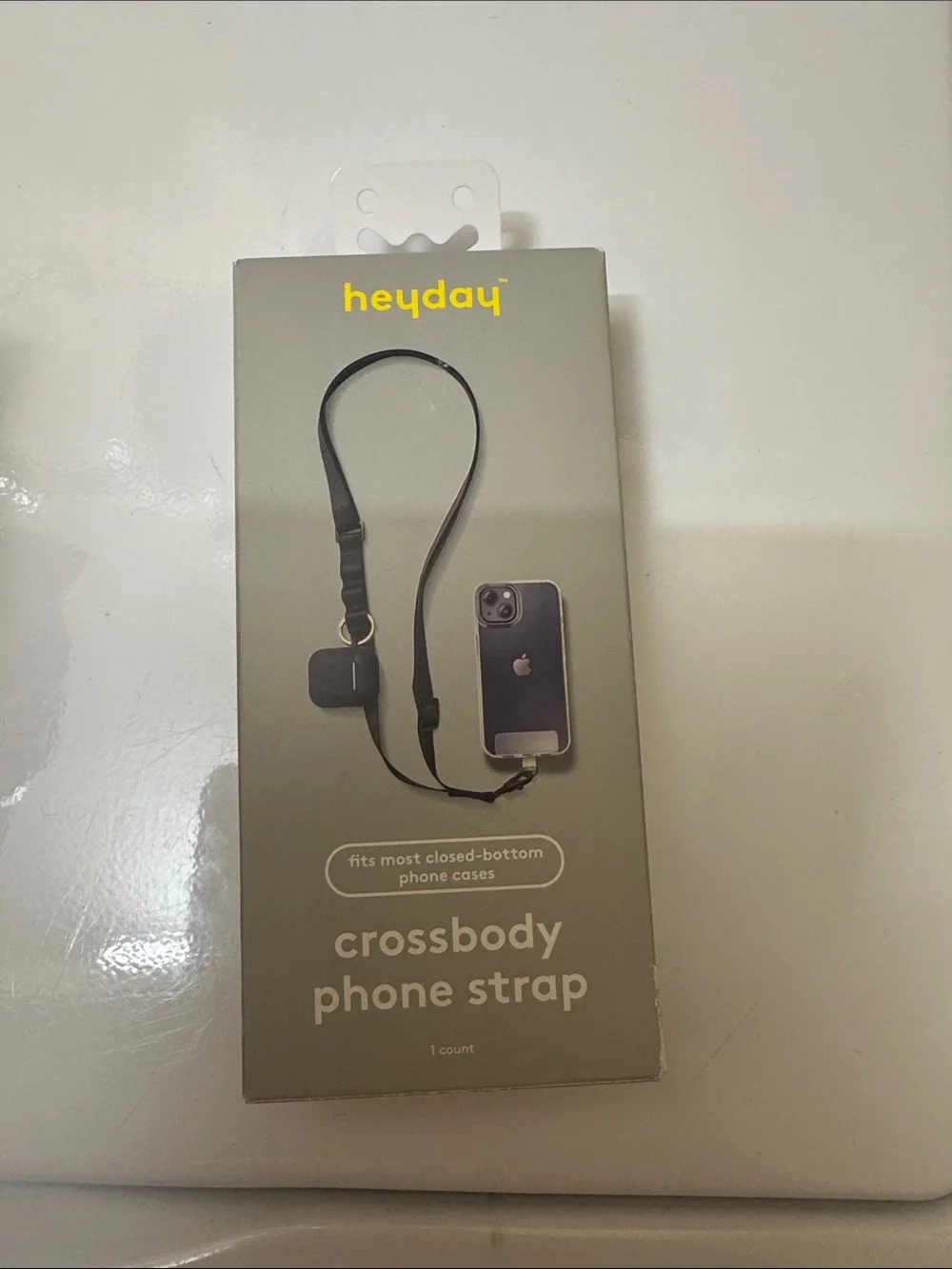 heyday Black Crossbody Phone Strap with Adjustable Clip